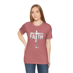 Faith Cross Prosthetic Leg T‑Shirt — Amputee Inspirational Christian Tee