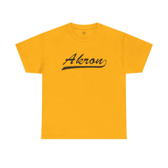 Akron Unisex Heavy Cotton Tee - Retro Dunder Mifflin Design for Nostalgic Fans