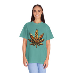 Vintage Leopard Cannabis Leaf T-shirt — Weed Lover Stoner Gift