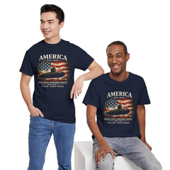 America 250th Submarine 125th Flag T-Shirt — Vintage USA Military Tee