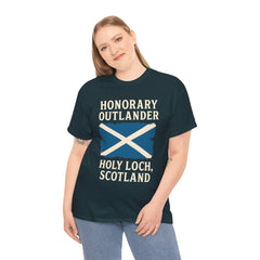 Honorary Outlander Heavy Cotton Tee, Holy Loch Scotland Shirt, Outlander Fan Gift, Casual Tee, Travel Souvenir, Unisex T-Shirt