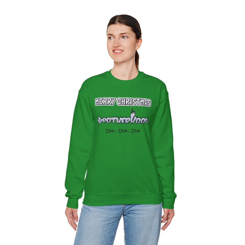 Bolder Font MERRY  CHRISTMAS Submarine Brotherhood -Unisex Crewneck Sweatshirt