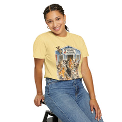 Front Graphic "Who Let the Cats Out?" Baldwin Harbor Animal Hospital Cute Vet Clinic T Shirt