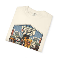 Front Graphic "Who Let the Dogs Out?" Baldwin Harbor Animal Hospital Cute Vet Clinic T Shirt