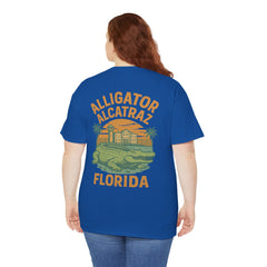 Alligator Alcatraz Unisex Heavy Cotton Tee, Florida Souvenir Shirt, Travel Gift, Vintage Style Tee, Nature Lover Apparel