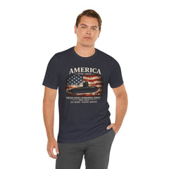 America 250th Submarine 125th Flag T-Shirt — Vintage USA Military Tee