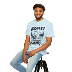 Bigfoot and Alien Outdoor Canoe Adventure - Respect The Locals T-Shirt