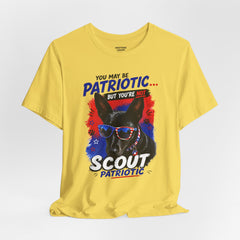 Personalized With Your Dogs Image and Name Patriotic Unisex Jersey Short Sleeve Tee