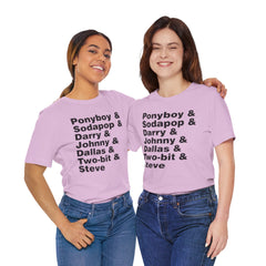 The Outsiders Shirt, Greasers Characters Shirt, Unisex Jersey Short Sleeve Tee