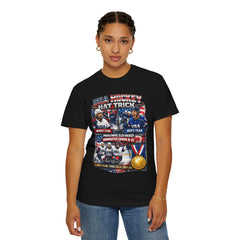 Hockey Hat Trick T-Shirt — USA Men's, Women's & Paralympic Gold Tribute 2026