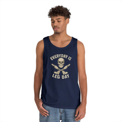 Fitness Tank Top - Skull Leg Amputee Gym Workout Shirt
