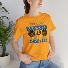 Stressed Blessed Volleyball Obsessed Shirt,Unisex Tee,graphic t shirt,gift for her,gift for him,volleyball team,playergift,fangift,Coachgift