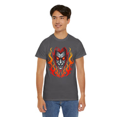 Flaming Fire Vampire - Graphic Unisex Heavy Cotton Tee