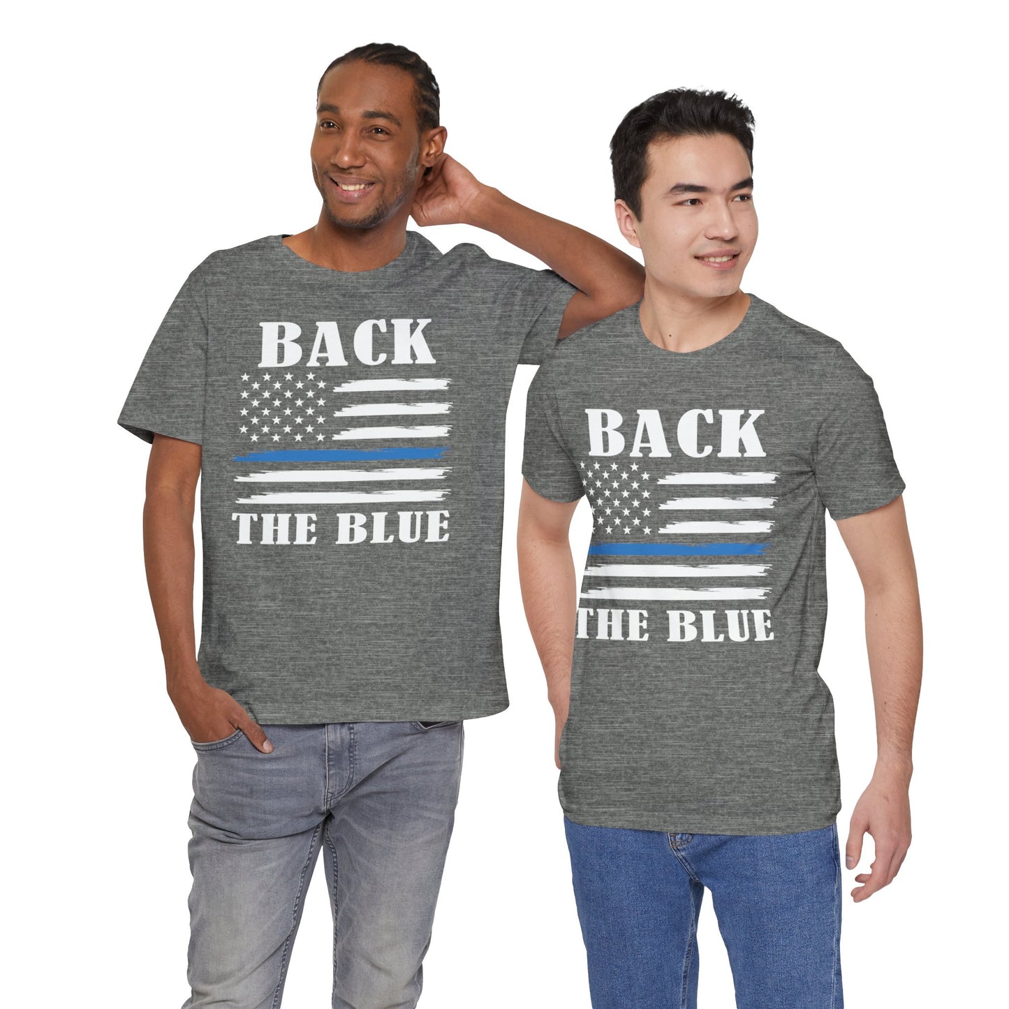 BACK THE BLUE Flag, Graphic Unisex Short Sleeve Tee