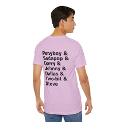 The Outsiders Shirt, Front and Back Images, Greasers Characters Shirt, Unisex Jersey Short Sleeve Tee