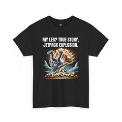 Amputee Exploding JetPack Humor - Unisex Garment-Dyed T-shirt