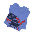 Red White and Blue Farmer Graphic, Unisex Jersey Short Sleeve Tee