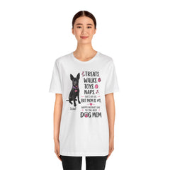 Personalized Your Dog and its name Mother's Day T-Shirt — 'Treats. Walks. Toys. Naps.