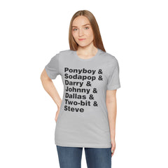 The Outsiders Shirt, Greasers Characters Shirt, Unisex Jersey Short Sleeve Tee