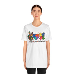 Autism Awareness Unisex T-Shirt - Colorful Accept, Love, Understand Design