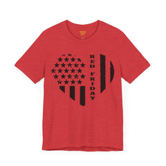 RED Friday Heart Unisex Jersey Short Sleeve Tee / for him or her / support those deployed / military family and friends