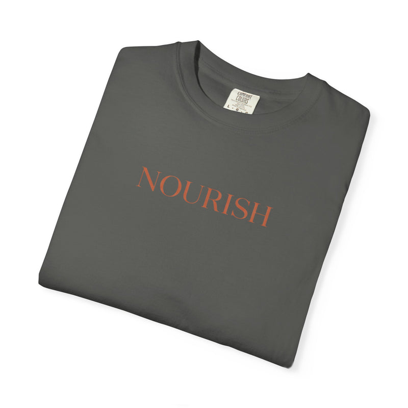 Nourish Minimalist Graphic T-Shirt  - Jewish Quiet Faith Gentle Earth-Tone Wellness