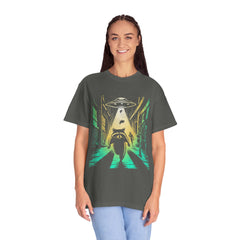 Raccoon UFO Funny Comfort Colors Graphic T-Shirt