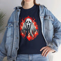 Fiery Fire Ghost - Graphic Unisex Heavy Cotton Tee