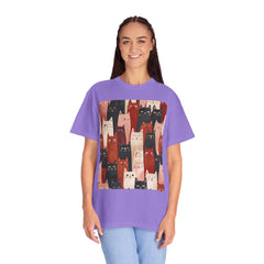 Cute Cat Print Unisex Garment-Dyed T-Shirt - Comfort Colors Soft Perfect for Animal Lovers and Casual Days
