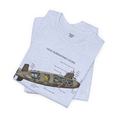 How Submarines Work Unisex Tee - Educational Graphic Shirt for Maritime Enthusiasts