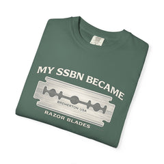 My SSBN Became Razor Blades Graphic Vintage Submarine Veteran Tee