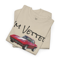 Red Corvette Summer Unisex Tee - I'm Vetted For Life Front and Back Image T Shirt