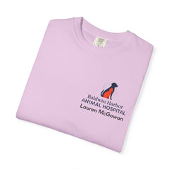 Lauren McGowan Front Logo Back Graphic Baldwin Harbor Animal Hospital "Who Let the Cats Out?" T Shirt