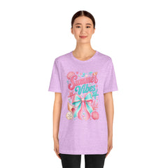 Summer Vibes Tee — Pastel Seashell Bow Beach T-Shirt