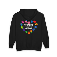 Colorful Teacher Of Tiny Humans Zippered Hoodie