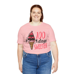 100 Days of School Unisex Tee | Elementary School, Ice Cream, Teacher Apparel