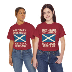 Honorary Outlander Heavy Cotton Tee, Holy Loch Scotland Shirt, Outlander Fan Gift, Casual Tee, Travel Souvenir, Unisex T-Shirt