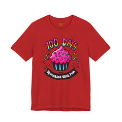 100 DAYS Sprinkled With Fun - Unisex Short Sleeve Tee | Elementary School Holiday, Teacher Apparel, Kids Motivation, Days Checked Off