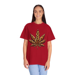 Vintage Leopard Cannabis Leaf T-shirt — Weed Lover Stoner Gift