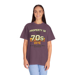 70s Retro Tee – "Property of the 70s 1976" Vintage Graphic T-Shirt