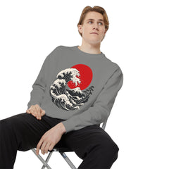 Japanese Wave and Red Sun Comfort Colors Sweatshirt