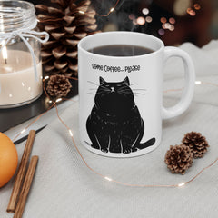Some Coffee Please, Black Cat Graphic, Ceramic Mug, (11oz, 15oz)