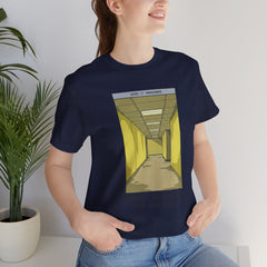 Do Not Question The Hallway T-Shirt — Retro Yellow Corridor Graphic Tee