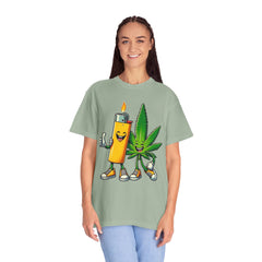 Vintage 'Lighter & Weed' Graphic T-Shirt — Relaxed Stoner/Cannabis Tee