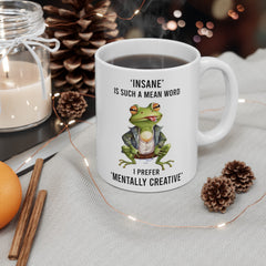 Funny Frog Graphic Mug, white ceramic mug, 11oz, 15oz,