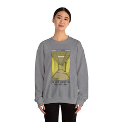 Crewneck Sweatshirt "Do Not Question the Hallway" – Retro Yellow Corridor Graphic