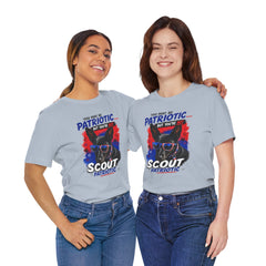 Personalized With Your Dogs Image and Name Patriotic Unisex Jersey Short Sleeve Tee
