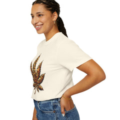 Vintage Leopard Cannabis Leaf T-shirt — Weed Lover Stoner Gift