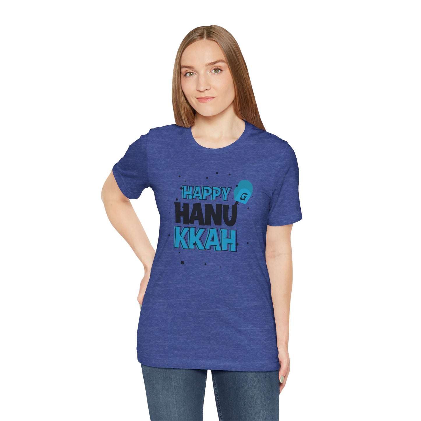 Happy Hanukkah Dreidel- Unisex Jersey Short Sleeve Tee