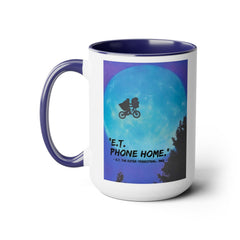 ET Phone Home Mug: 15oz Two-Tone, Retro Movie, Pop Culture Gift
